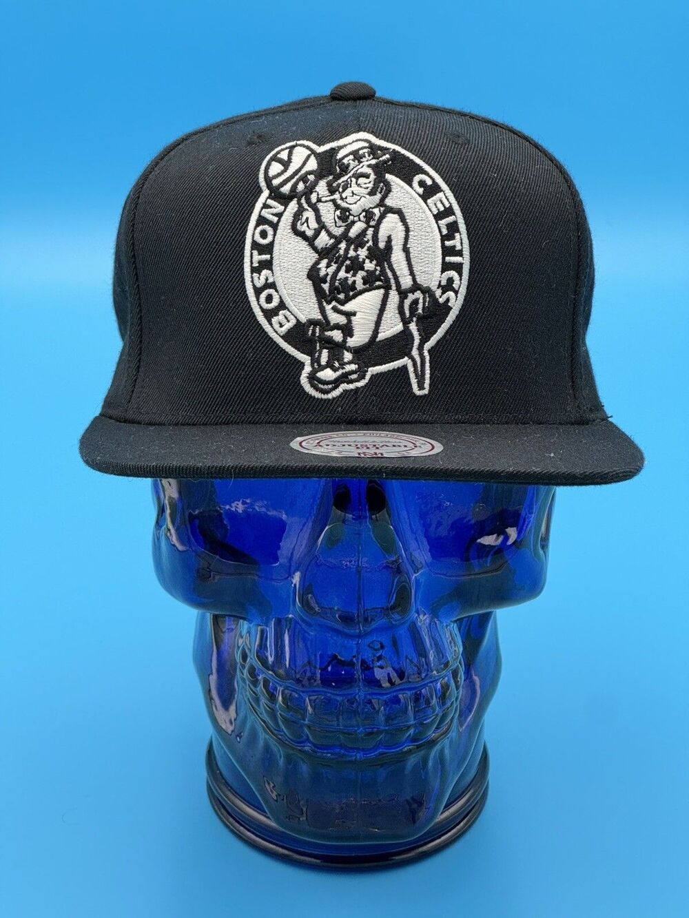 Boston Celtics Deadstock Mitchell & Ness Black & White Flatbrim Snapback Hat
